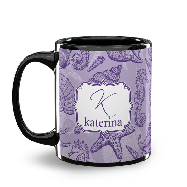 Sea Shells Coffee Mug - 11 oz - Black