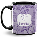 Sea Shells 11 Oz Coffee Mug - Black (Personalized)