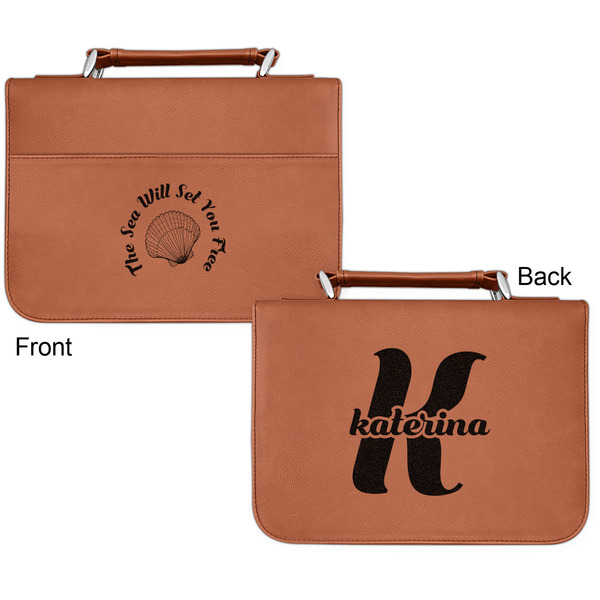 Sea Shells Cognac Leatherette Bible Covers - Small Double Sided Apvl