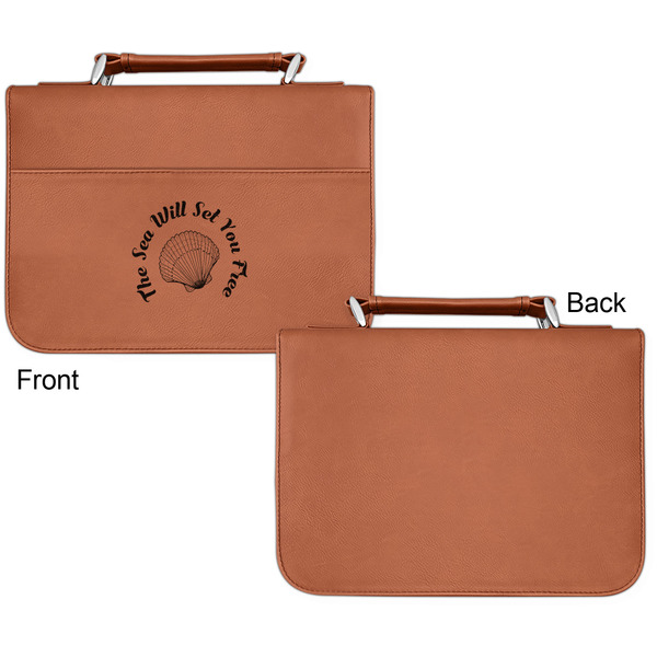 Sea Shells Cognac Leatherette Bible Covers - Small Single Sided Apvl