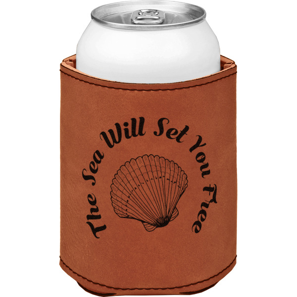 Custom Sea Shells Leatherette Can Sleeve - Double Sided (Personalized)