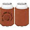 Sea Shells Cognac Leatherette Can Sleeve - Single Sided Front and Back