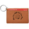 Sea Shells Cognac Leatherette Keychain ID Holders - Front Credit Card