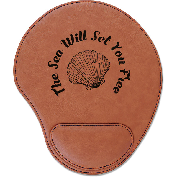 Custom Sea Shells Leatherette Mouse Pad with Wrist Support (Personalized)