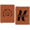 Sea Shells Cognac Leatherette Zipper Portfolios with Notepad - Double Sided - Apvl