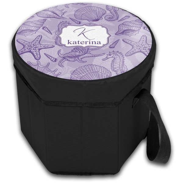 Sea Shells Collapsible Personalized Cooler & Seat (Closed)