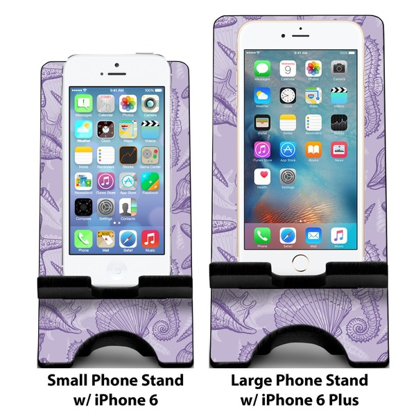 Sea Shells Compare Phone Stand Sizes - with iPhones