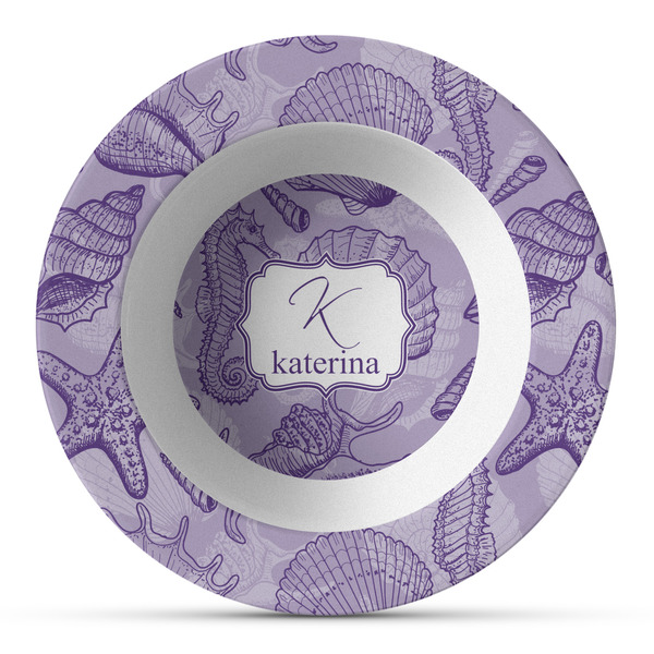 Custom Sea Shells Plastic Bowl - Microwave Safe - Composite Polymer (Personalized)