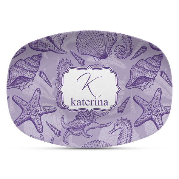 Custom Sea Shells Plastic Platter - Microwave & Oven Safe Composite Polymer (Personalized)