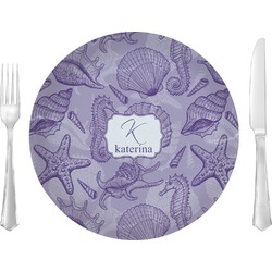Sea Shells 10" Glass Lunch / Dinner Plates - Single or Set (Personalized)