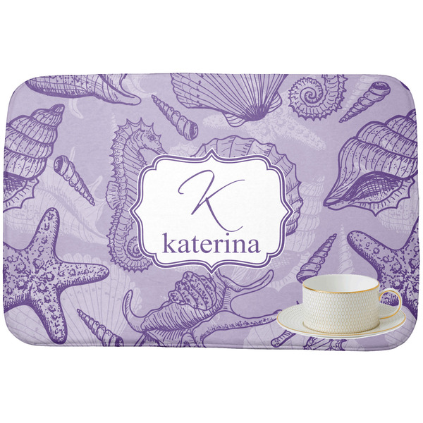 Sea Shells Dish Drying Mat - with cup