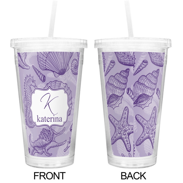 Sea Shells Double Wall Tumbler with Straw - Approval