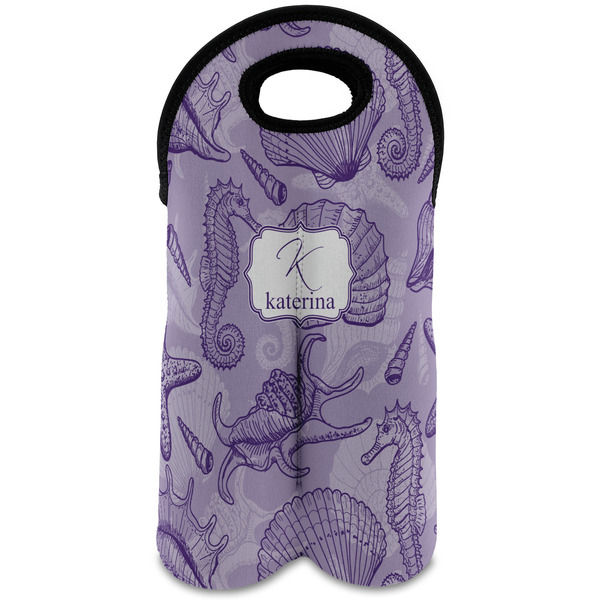 Custom Sea Shells Wine Tote Bag (2 Bottles) (Personalized)