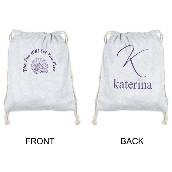 Sea Shells Drawstring Backpacks - Sweatshirt Fleece - Double Sided - APPROVAL