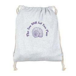 Sea Shells Drawstring Backpack - Sweatshirt Fleece - Double Sided (Personalized)