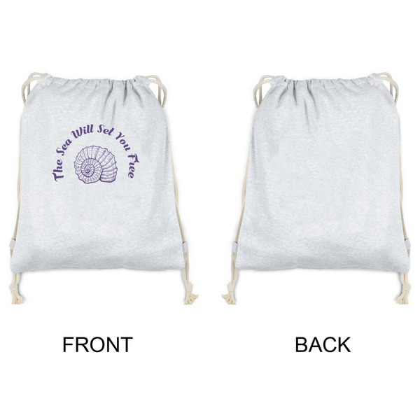 Sea Shells Drawstring Backpacks - Sweatshirt Fleece - Single Sided - APPROVAL