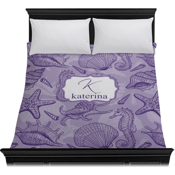 Sea Shells Duvet Cover - Queen - On Bed - No Prop