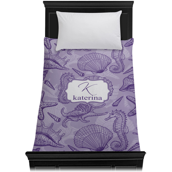 Sea Shells Duvet Cover - Twin - On Bed - No Prop