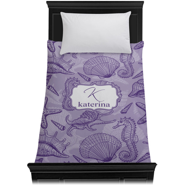 Sea Shells Duvet Cover - Twin XL - On Bed - No Prop