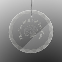 Sea Shells Engraved Glass Ornament - Round (Personalized)