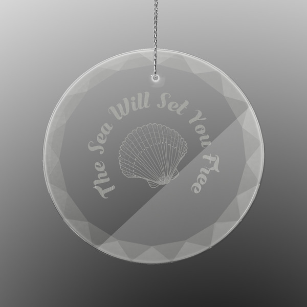 Sea Shells Engraved Glass Ornament - Round (Front)