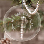 Sea Shells Engraved Glass Ornament (Personalized)