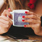 Sea Shells Espresso Cup - 6oz (Double Shot) LIFESTYLE (Woman hands cropped)