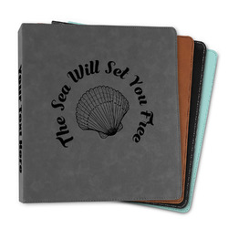 Sea Shells Leather Binder - 1" (Personalized)