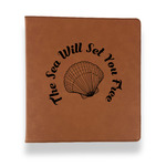 Sea Shells Leather Binder - 1" - Rawhide (Personalized)