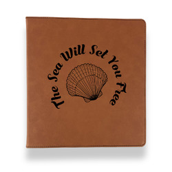 Sea Shells Leather Binder - 1" - Rawhide (Personalized)