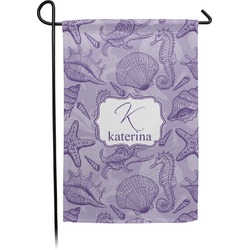 Sea Shells Small Garden Flag - Double Sided w/ Name and Initial