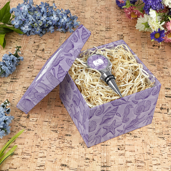 Sea Shells Gift Boxes with Lid - Canvas Wrapped - Medium - In Context