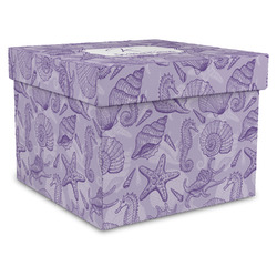 Sea Shells Gift Box with Lid - Canvas Wrapped - X-Large (Personalized)