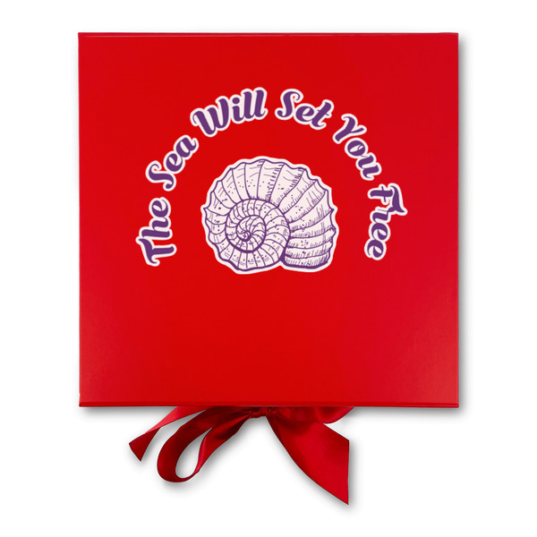 Sea Shells Gift Boxes with Magnetic Lid - Red - Approval