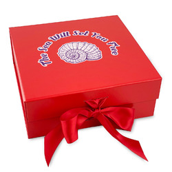 Sea Shells Gift Box with Magnetic Lid - Red