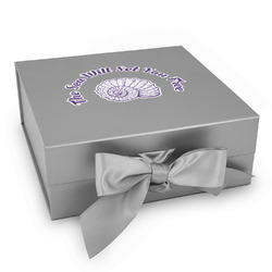 Sea Shells Gift Box with Magnetic Lid - Silver
