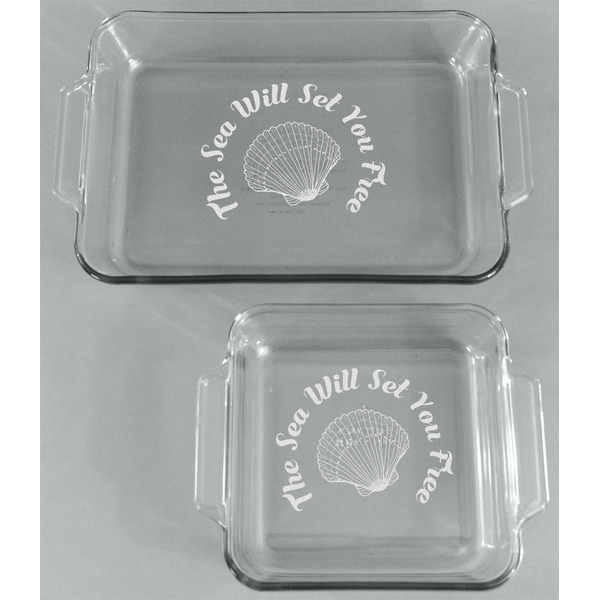 Sea Shells Glass Baking Dish Set - FRONT