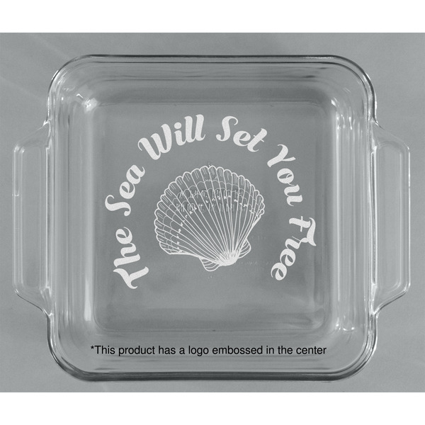 Sea Shells Glass Cake Dish - APPROVAL (8x8)