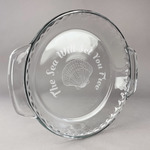 Sea Shells Glass Pie Dish - 9.5in Round (Personalized)