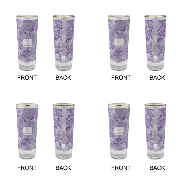 Sea Shells Glass Shot Glass - 2 oz - Set of 4 - APPROVAL