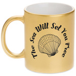 Sea Shells Metallic Gold Mug (Personalized)