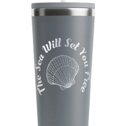 Sea Shells RTIC Everyday Tumbler with Straw - 28oz - Grey - Single-Sided (Personalized)