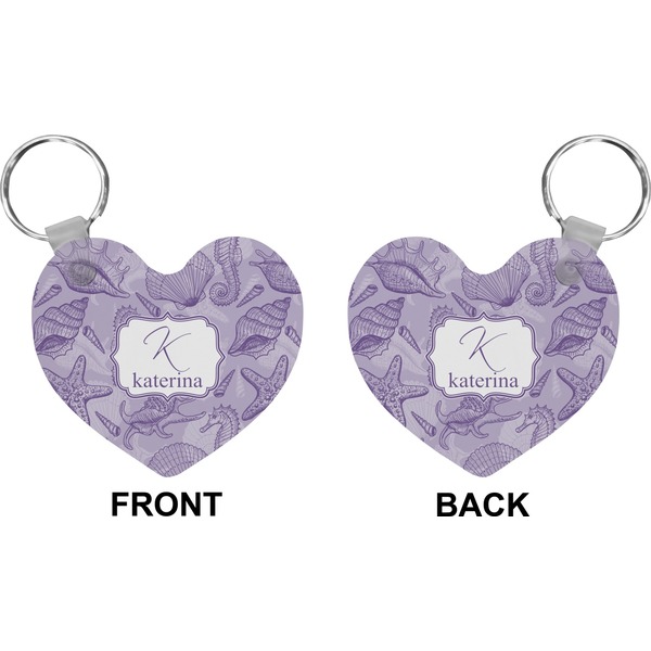 Sea Shells Heart Keychain (Front + Back)