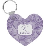 Sea Shells Heart Plastic Keychain w/ Name and Initial