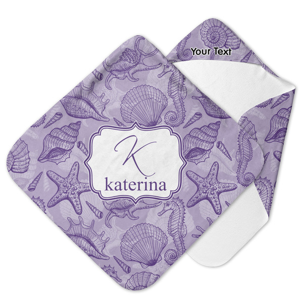 Custom Sea Shells Hooded Baby Towel (Personalized)