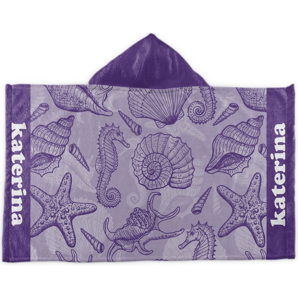 Custom Sea Shells Kids Hooded Towel (Personalized)