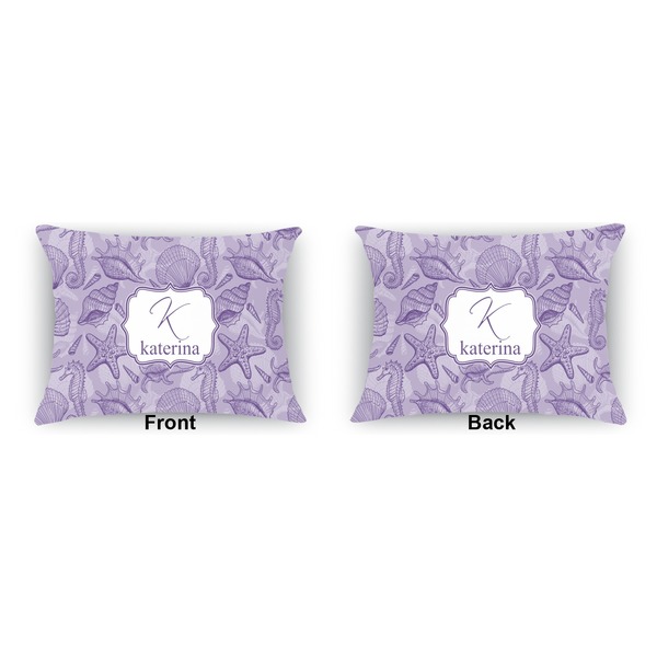 Sea Shells  Indoor Rectangular Burlap Pillow (Front and Back)