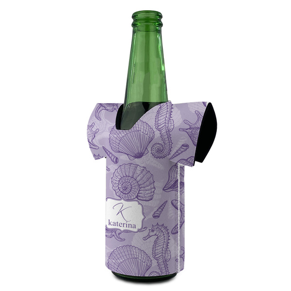 Sea Shells Jersey Bottle Cooler - ANGLE (on bottle)