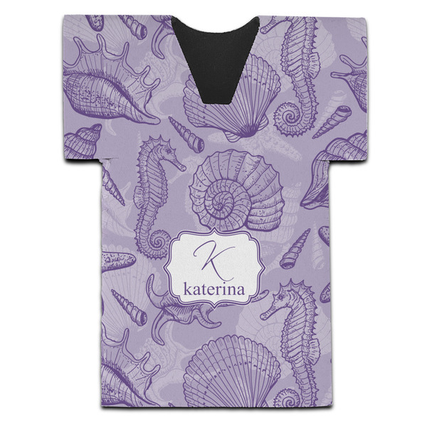 Sea Shells Jersey Bottle Cooler - Set of 4 - FRONT (flat)