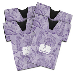 Sea Shells Jersey Bottle Cooler - Set of 4 (Personalized)